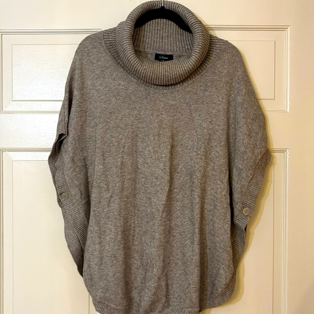 Sisters, XXL, knit poncho, tan